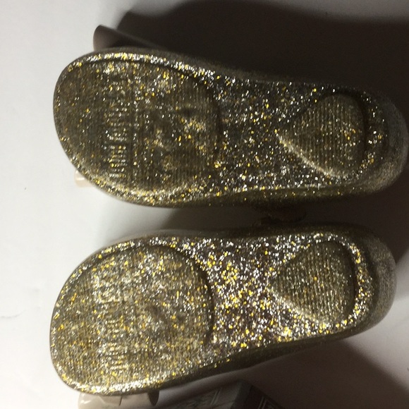 Mini Melissa gold glitter Ultragirl bow jelly flat - Picture 4 of 8